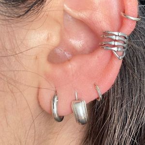 Skeleton hand ear cuff